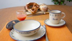 Namenstasse/Unterteller/Frühstücksteller/Schale - Ammerland 4er-Set