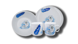 Namenstasse/Schale/Teller Porzellan - Eisbär 3er-Set