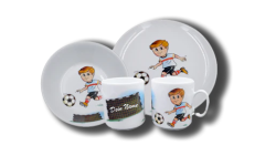 Namenstasse/Schale/Teller Porzellan - Fussballer 3er-Set