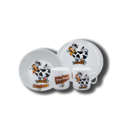 Namenstasse/Schale/Teller Porzellan - Kuh 3er-Set