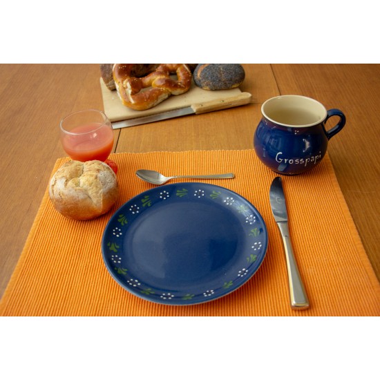 Molly Mug/Breakfast plate - Bunzlau blue Set of 2