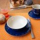 Namenstasse/Unterteller/Frühstücksteller/Schale - Bunzlau blau 4er-Set