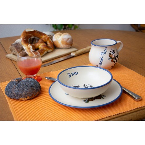 Molly mug & Breakfast plate & Bowl - Cow Set of 3