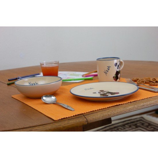 Named childre cup & Breakfast plate & Bowl - Panda Set of 3 Named childre cup & Breakfast plate & Bowl - Panda Set of 3