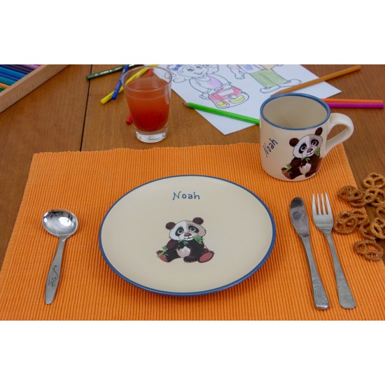 Kindertasse/Frühstücksteller - Panda 2er-Set