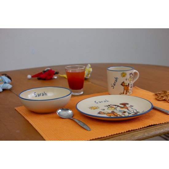 Kindertasse/Frühstücksteller/Schale - Pferd/Ponny 3er-Set