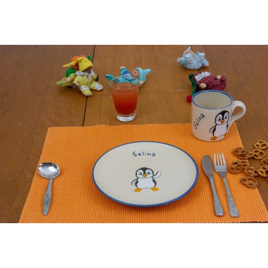 Kindertasse/Frühstücksteller - Pinguin 2er-Set