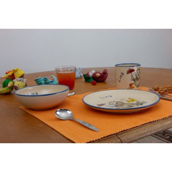 Named childre cup & Breakfast plate & Bowl - Seal Princess Set of 3 Named childre cup & Breakfast plate & Bowl - Seal Princess Set of 3
