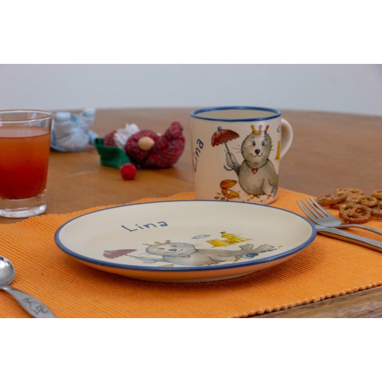 Kindertasse/Frühstücksteller - Seehund Prinzessin 2er-Set