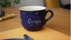 Jumbotasse - Dreipunkt blau