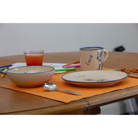 Named childre cup & Breakfast plate & Bowl - Wolf Set of 3 Named childre cup & Breakfast plate & Bowl - Wolf Set of 3