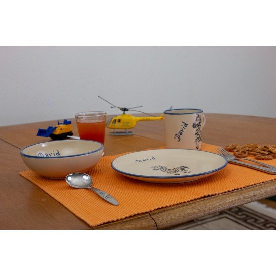 Named childre cup & Breakfast plate & Bowl - Zebra Set of 3 Named childre cup & Breakfast plate & Bowl - Zebra Set of 3