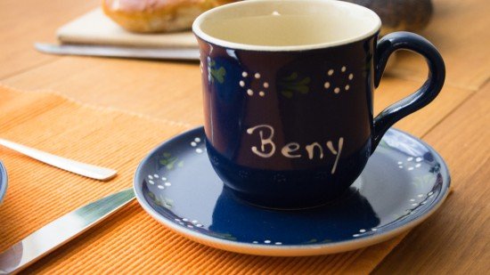 Namenstasse/Unterteller - Bunzlau blau 2er-Set