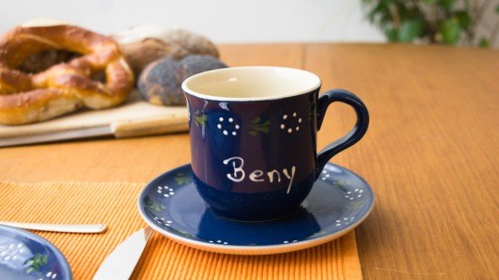 Namenstasse/Unterteller - Bunzlau blau 2er-Set