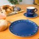 Namenstasse/Unterteller/Frühstücksteller - Bunzlau blau 3er-Set
