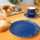 Namenstasse/Unterteller/Frühstücksteller - Bunzlau blau 3er-Set
