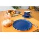 Named mug/Saucer/Breakfast plate - Bunzlau blue Set of 3