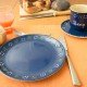 Namenstasse/Unterteller/Frühstücksteller - Bunzlau blau 3er-Set