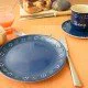 Namenstasse/Unterteller/Frühstücksteller - Bunzlau blau 3er-Set