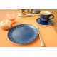Named mug/Saucer/Breakfast plate - Bunzlau blue Set of 3
