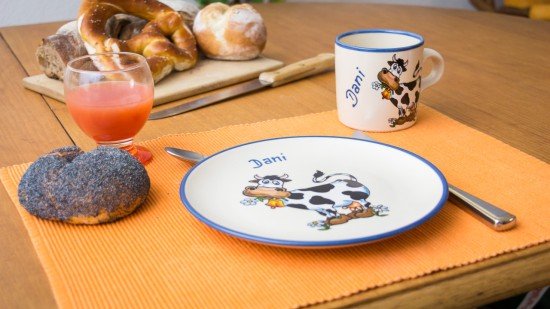 Frühstücksteller - Kuh  (solange Vorrat, unbeschriftet)